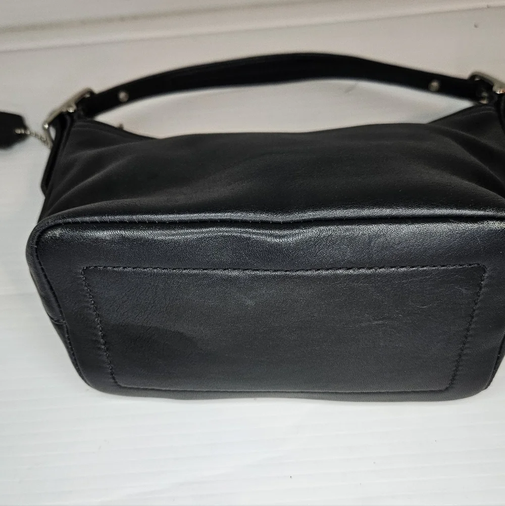 Coach Mini Demi Hobo Baguette Black Leather Purse 9844 Vintage Y2K 2002